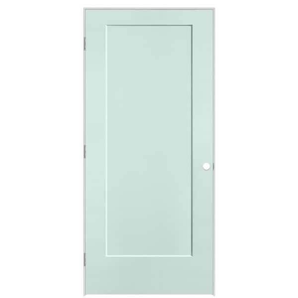 Masonite 36 in. x 80 in. 1-Panel Lincoln Park Right-Hand Hollow Core Sea Glass Molded Composite Single Prehung Interior Door