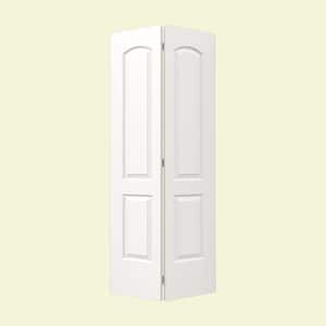 32 in. x 80 in. Continental White Painted Smooth Molded Composite MDF Closet Bi-fold Door