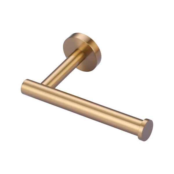 Wall-Mount Single Post Toilet Paper Holder in Brushed Gold