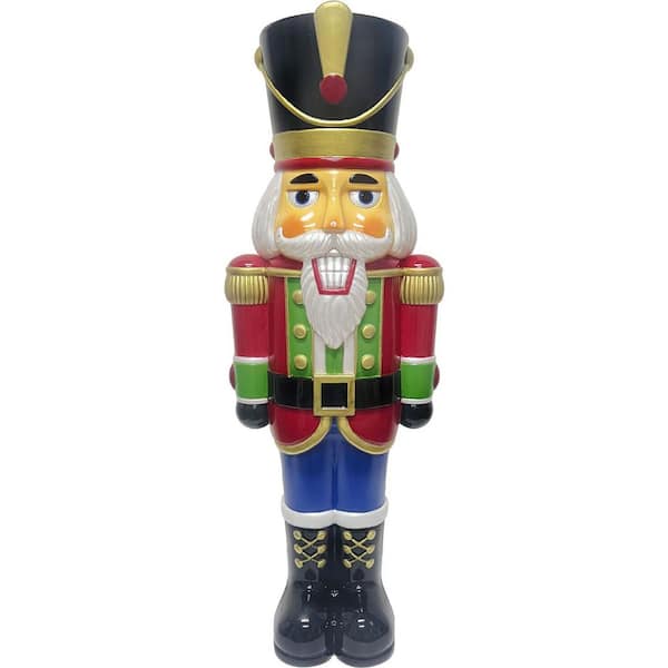 40 in. x 10 in. Pre-Lit LED Nutcracker Soldier Christmas Blow Mold