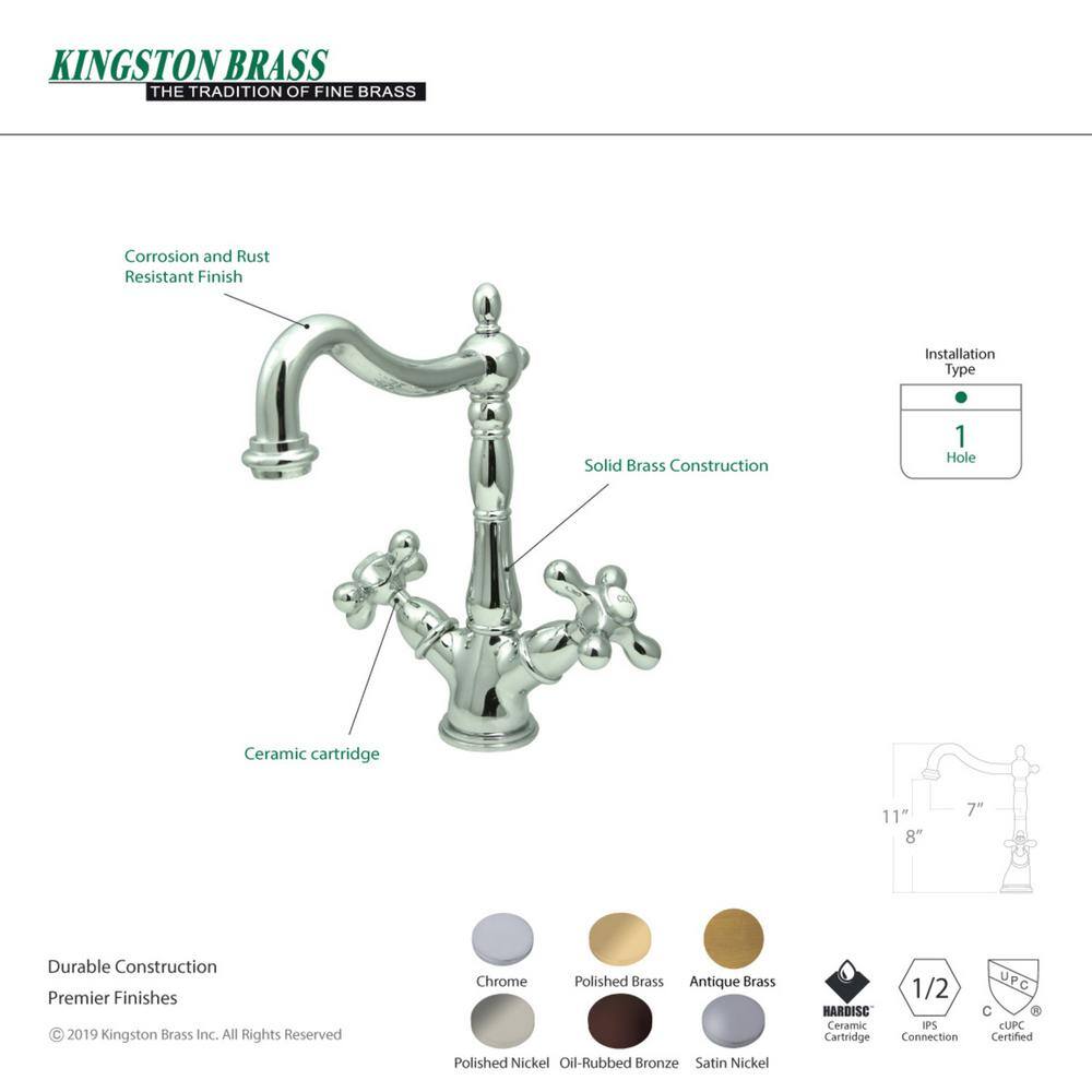Polished Nickel Double Handle Vessel Sink Faucet