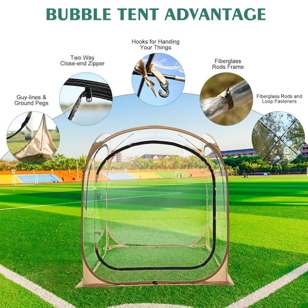 BOZTIY 6-Person Sports Tent 71 in. x 71 in. x 71 in. Outdoor Instant Tent Shelter Pop Up Bubble Clear View Tent Camping Tent