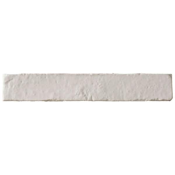 Ivy Hill Tile Virtuo Matte White 1.45 in. x 0.39 in. Crackled Ceramic Subway Wall Tile Sample