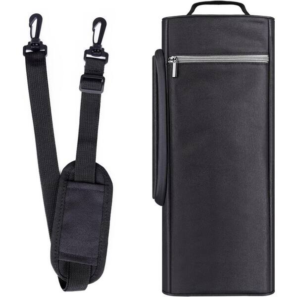 5 qt. 6-Can Golf Cooler Bag with Detachable Shoulder Strap for Beer Soda Wine Insulated Soft-Side Chest Black