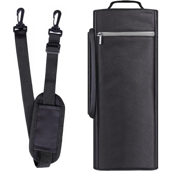 5 qt. 6-Can Golf Cooler Bag with Detachable Shoulder Strap for Beer Soda Wine Insulated Soft-Side Chest Black
