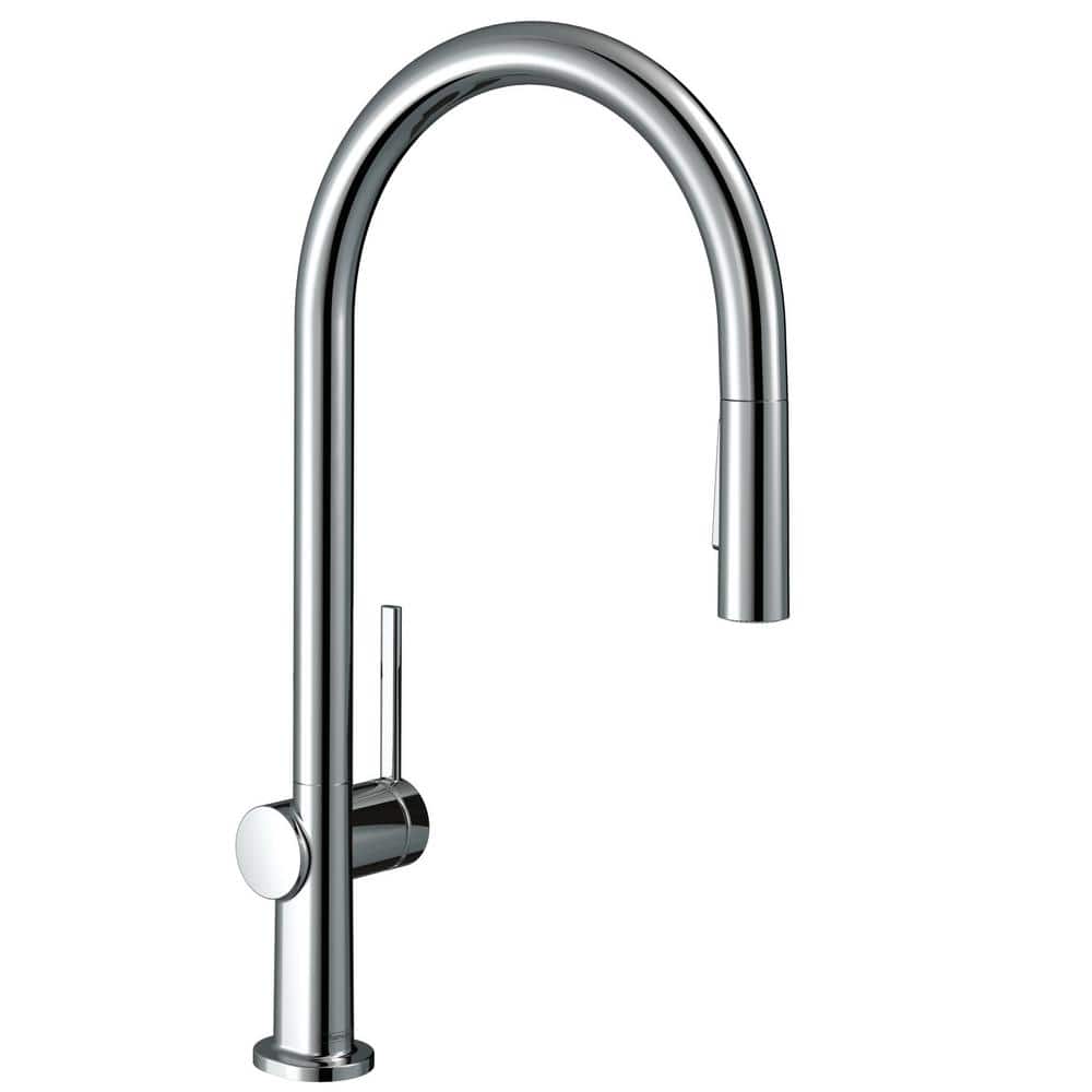 Modern Chrome HighArc Pull-Down Kitchen Faucet with 360° Swivel Spout