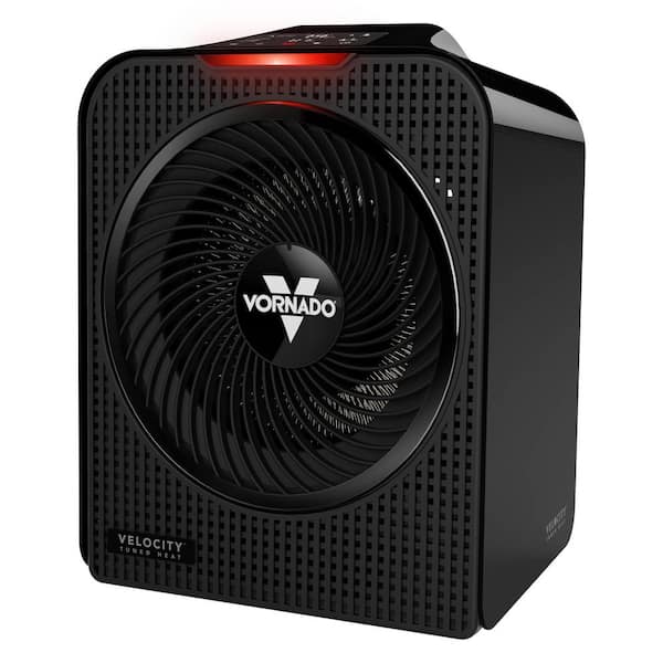 Forced Air Velocity 5 Whole Room 1500-Watt 5118 BTU Electric Space Fan Electric Heater Furnace, Black