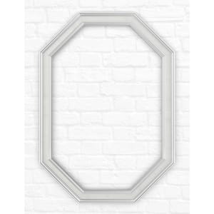 33 in. x 46 in. (L3) Octagonal Mirror Frame in Chrome and Linen