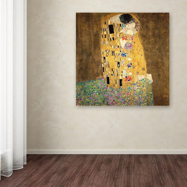 Trademark Fine Art 24 in. x 24 in. The Kiss 1907-8 by Gustav Klimt
