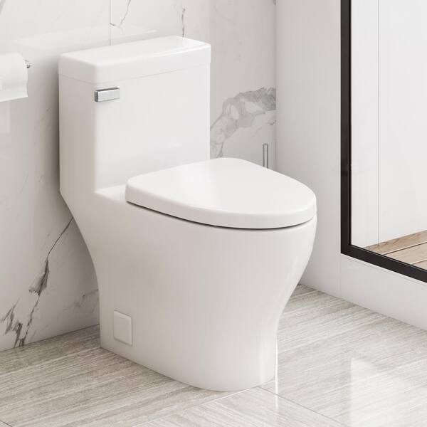 Icera Malibu Ii 1 Piece 1 28gpf Single Flush Compact Elongated Toilet In Balsa Seat Included 6250 128 06 The Home Depot