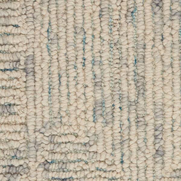 Washable Area Rug, 5' x 7', Nimue Teal/Ivory