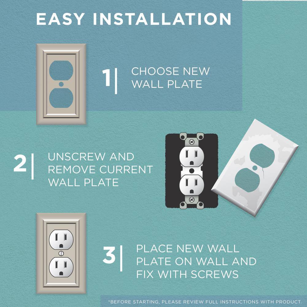 Matte Black Antimicrobial 2-Gang Decorative Wall Plate
