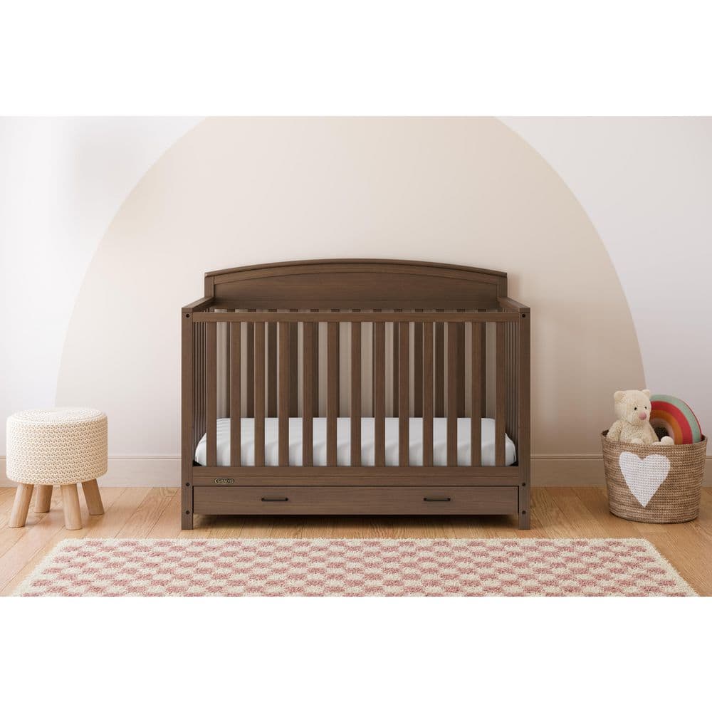 Benton Hazelnut 5-in-1 Convertible Crib with Drawer