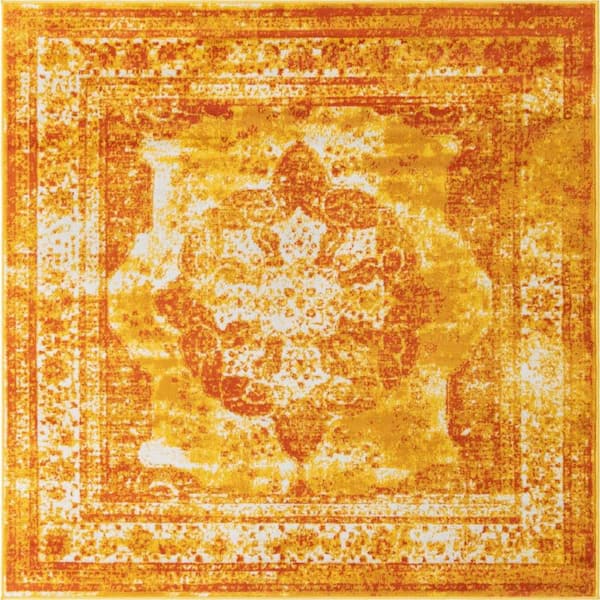 Unique Loom Sofia Salle Garnier Orange 6' 0 x 6' 0 Square Rug