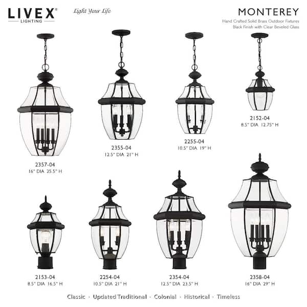 Livex Lighting Monterey 60-Watt 21.5-in Bronze Traditional Post Light Livex Lighting Monterey 60-Watt 21.5-in Bronze Traditional Post Light