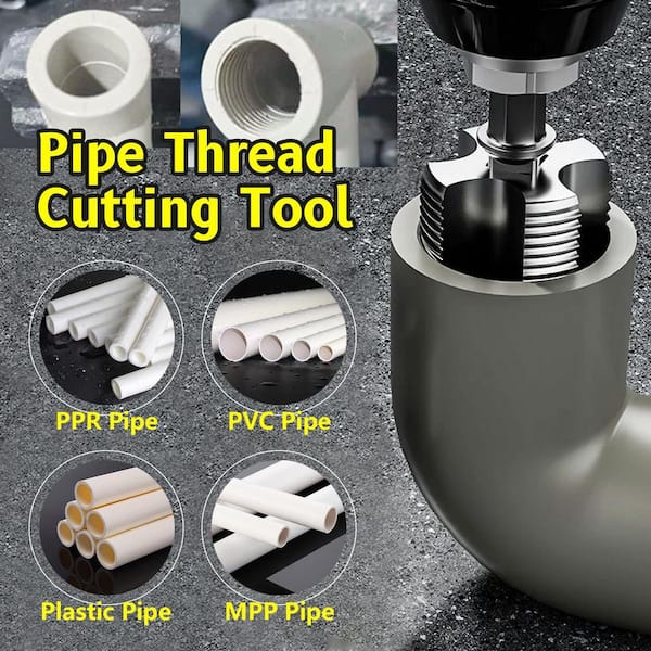 Manganese Steel Pipe Thread Cutting Tool, Integrated Internal & External Pipe Threading Tool (2-Piece)