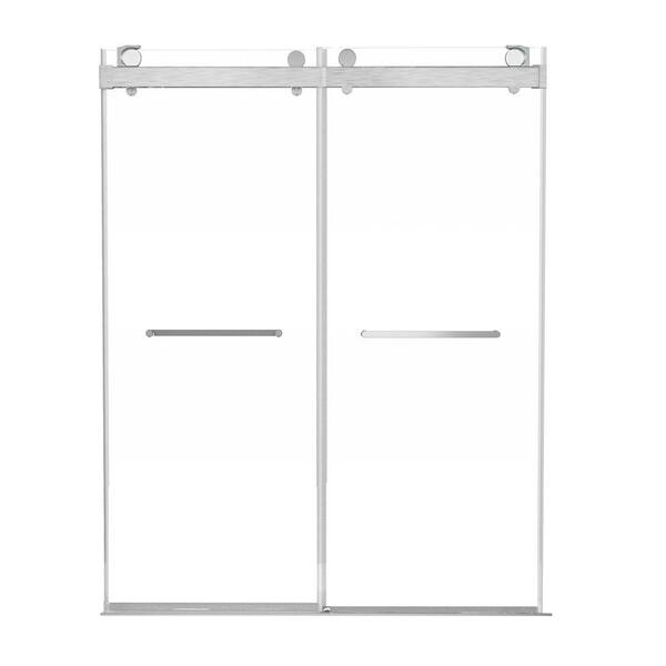 Zeafive 72 in.W x 79 in.H Glass Shower Door Frameless Bypass Double Sliding Shower Doors in