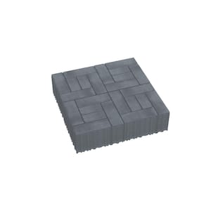 12 in. x 12in. Plastic Gray color interlocking deck tiles, Outdoor Patio/pool/Backyard/Porch All-Weather Floor(44-Pack)