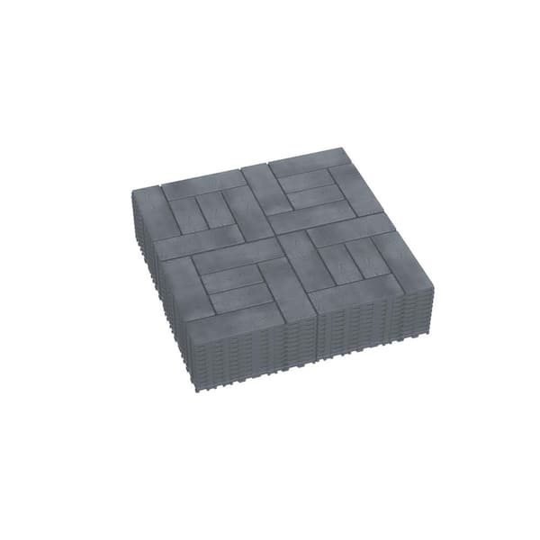 FIROMO 12 in. x 12in. Plastic Gray color interlocking deck tiles, Outdoor Patio/pool/Backyard/Porch All-Weather Floor(44-Pack)
