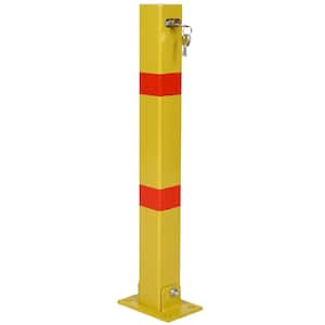 Parking Bollard, Pole Barrier with Lock, Car Parking Protection Posts, Home Garage Street Décor, Parking Barrier Square