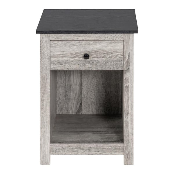 HOMESTOCK 1-Drawer Gray Wash 22.83 in. H x 15.74 in. W x 15.74 in. D MDF Engineered Wood Lateral File Cabinet