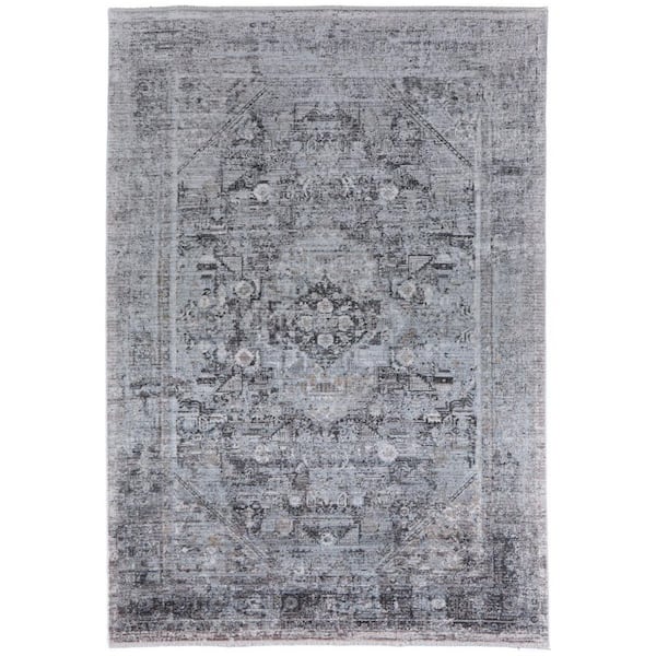 5 ft. x 7 ft. Gray, Silver Oriental Area Rug
