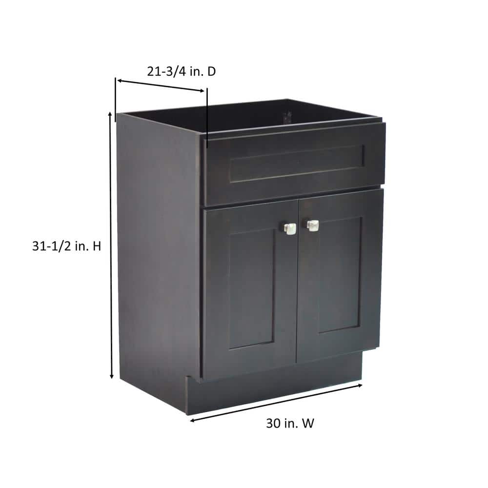 Brookings 30 Inch Espresso Solid Wood Bathroom Vanity