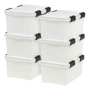 19 Qt. Weathertight Stackable Storage Box, Secure Lid in Clear (6-Pack)