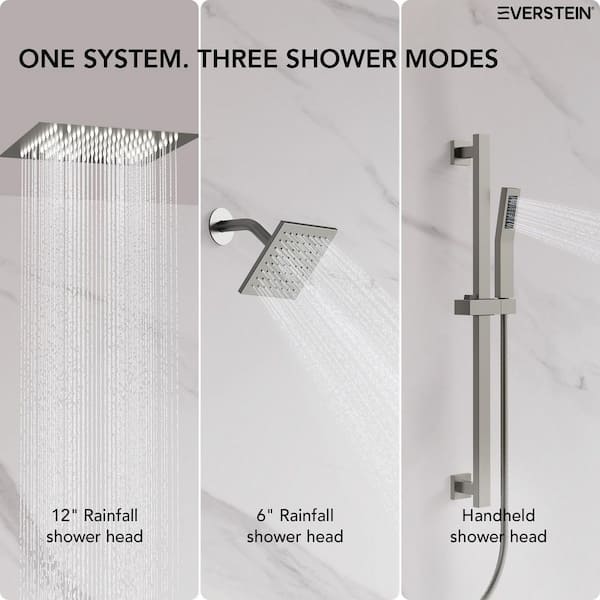 HEAD SG213 FIS対応 EVERSTEIN 12 in. LED 3-Spray Shower System with Hand Shower and