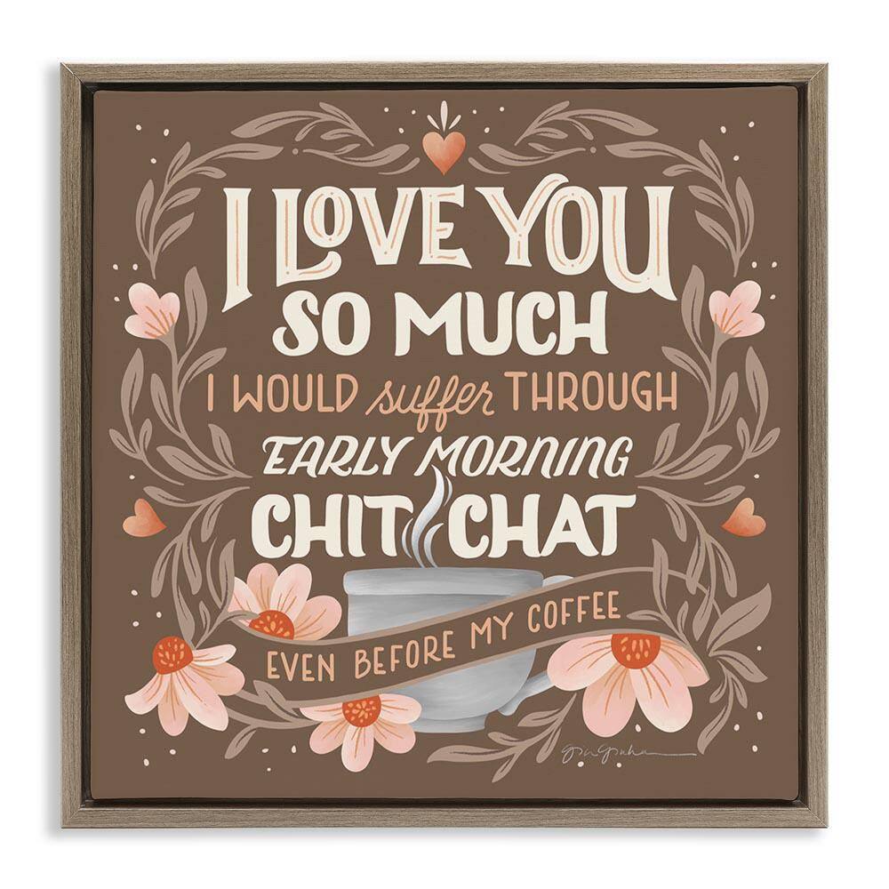 Chat Before Coffee Humor by Gia Graham Brown Floater Frame Food Graphic Art Print 18 in. x 18 in. price history on PriceWatchPro