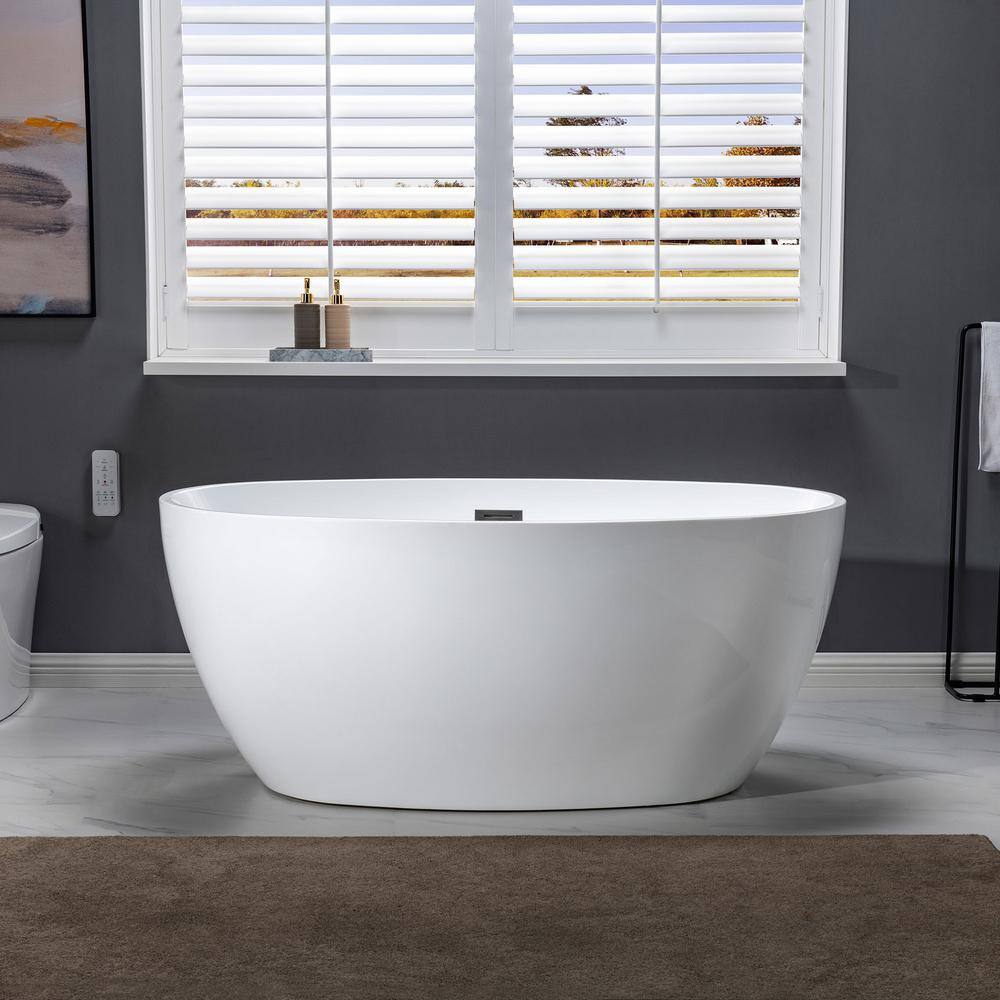 WOODBRIDGE Westfield 55 in. Acrylic Flatbottom Double Ended Bathtub