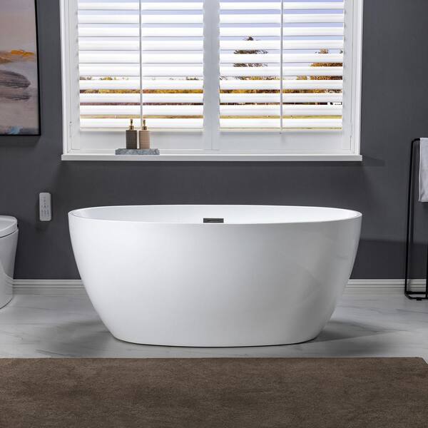 WOODBRIDGE Westfield 55 in. Acrylic Flatbottom Double Ended Bathtub