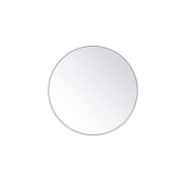 Unbranded Medium Round White Modern Mirror (24 in. H x 24 in. W)