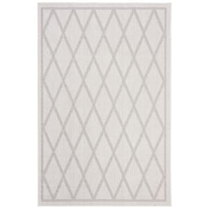 Bermuda Ivory/Light Gray 8 ft. x 10 ft. Border Indoor/Outdoor Patio Area Rug