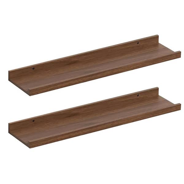 23.6 in. W x 5.3 in. D Walnut Floating Shelves Decorative Wall