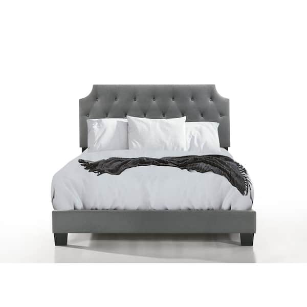 Unbranded Regal Gray Full Adjustable Tufted Bed with USB Power Connection