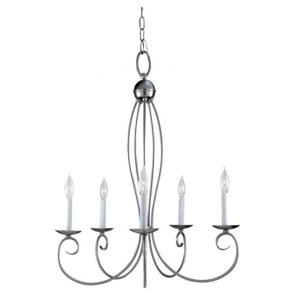 Generation Lighting Pemberton 5-Light Brushed Nickel 1-Tier Chandelier