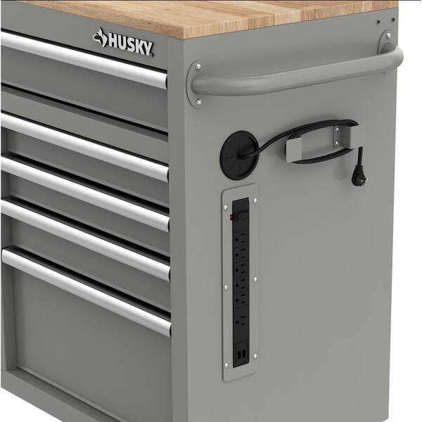 Husky Tool Storage 46 in. W Gloss Blue Mobile Workbench Cabinet
