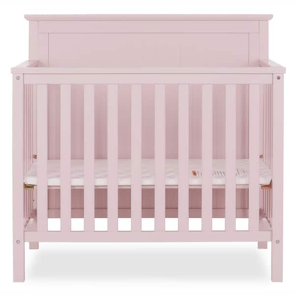 Dream On Me Ava 4-in-1 Blush Pink Convertible Mini Crib