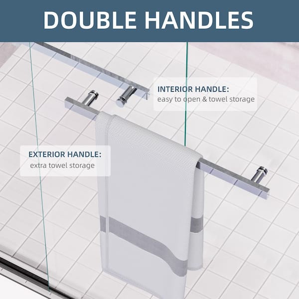 Yuaris 44 in. - 48 in. W x 72 in. H Double Sliding Framed Shower