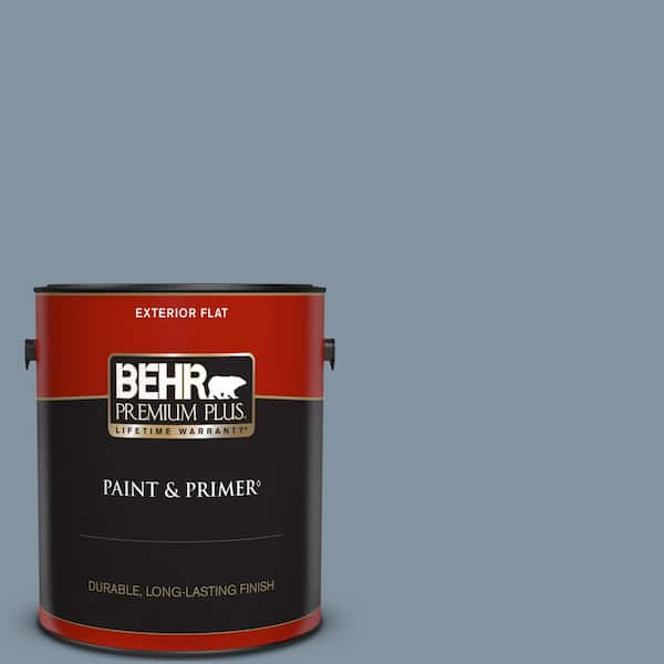 BEHR PREMIUM PLUS 1 gal. #PPU14-06 Coastal Vista Flat Exterior Paint & Primer