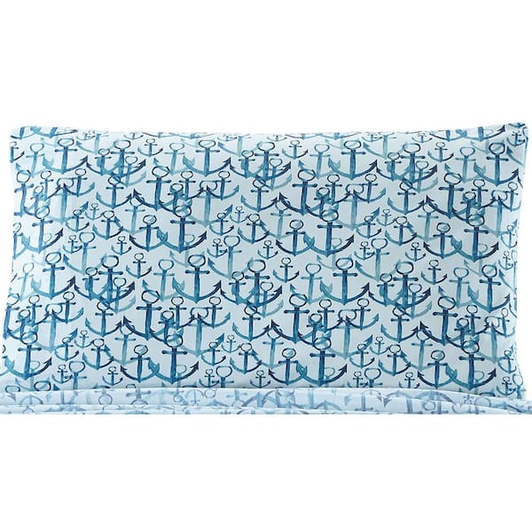Harper Lane Anchors Blue Overlapping Coastal Microfiber Standard Pillowcases (Set of 2)