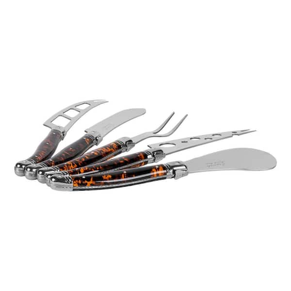 French Home Laguiole 5-Piece Artisan Cheese Knife Set with