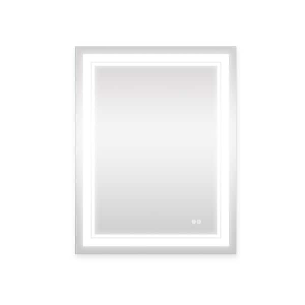 Miscool Anky 28 in. W x 36 in. H Rectangular Frameless Wall Mounted LED Bathroom Vanity Mirror