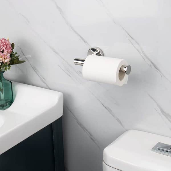 1 Pack Stainless Steel Bathroom Toilet Paper Holder, Rustproof Wall Mounted Toilet Roll Holder Kitchen in Chrome Finish