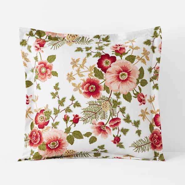 The Company Store Legends Hotel Melody Floral Ivory Wrinkle-Free Sateen Euro Sham