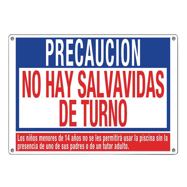 Poolmaster Residential or Commercial Swimming Pool Signs, Spanish Language No Lifeguard