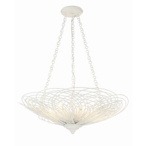Doral 6-Light Matte White Chandelier with No Bulb Included