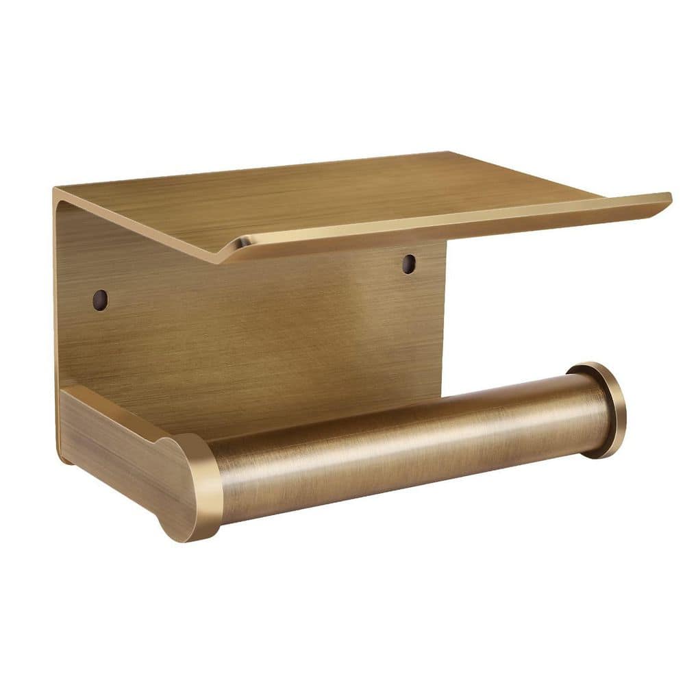 Wall-Mount Toilet Paper Holder with Shelf in Antique Bronze, No Drill 3M Adhesive or Screw Mount Tissue Paper Dispenser price history on PriceWatchPro