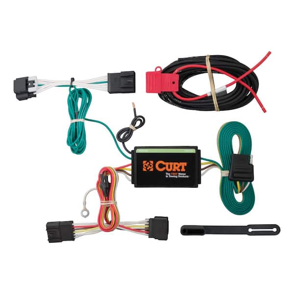 CURT Custom Vehicle-Trailer Wiring Harness, 4-Way Flat Output, Select Buick Encore, Quick Electrical Wire T-Connector